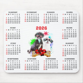 Anpassbarer süßer Shih Tzu-Hundekalender   Mousepad