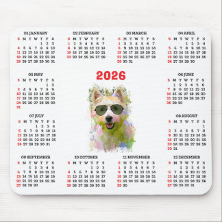 Anpassbarer süßer Westie-Hundekalender  Mousepad