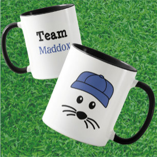 Anpassbarer Team Little Mouse Baseball Player Tasse
