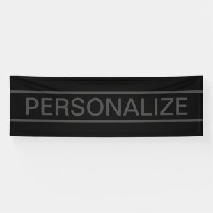 Anpassbarer Text   Bold Modern Black & Dark Gray Banner