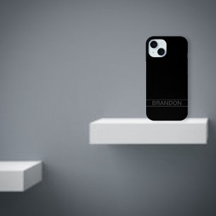 Anpassbarer Text Bold Modern Black & Dark Gray Case-Mate iPhone Hülle
