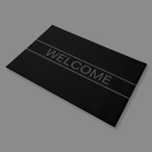 Anpassbarer Text Bold Modern Black & Dark Gray Fußmatte
