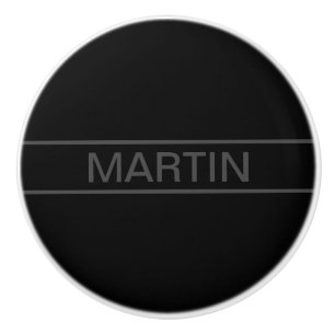 Anpassbarer Text Bold Modern Black & Dark Gray Keramikknauf