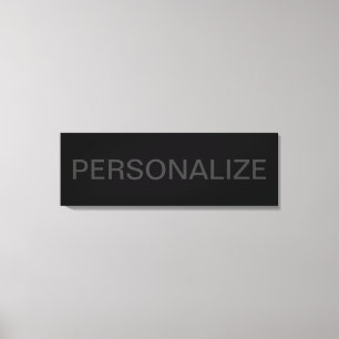 Anpassbarer Text Bold Modern Black & Dark Gray Leinwanddruck