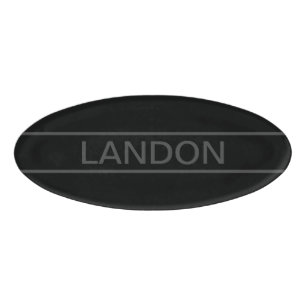 Anpassbarer Text Bold Modern Black & Dark Gray Namenschild