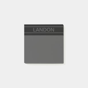 Anpassbarer Text   Bold Modern Black & Dark Gray Post-it Klebezettel