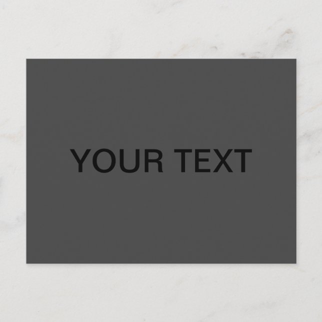 Anpassbarer Text | Bold Modern Black & Dark Gray Postkarte (Vorderseite)