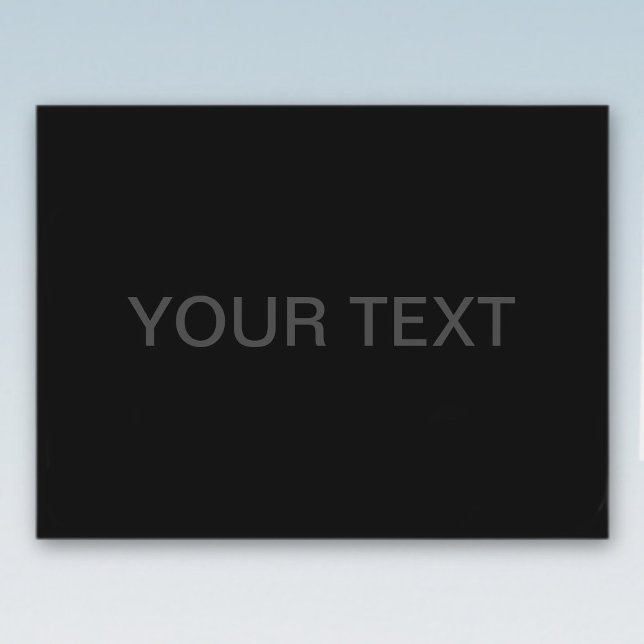 Anpassbarer Text | Bold Modern Black & Dark Gray Postkarte (Von Creator hochgeladen)