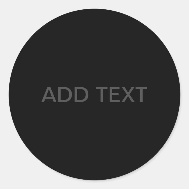 Anpassbarer Text | Bold Modern Black & Dark Gray Runder Aufkleber (Vorderseite)