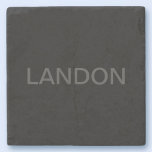 Anpassbarer Text | Bold Modern Black & Dark Gray Steinuntersetzer<br><div class="desc">Kühner zeitgenössischer Look.</div>