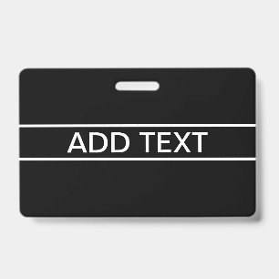 Anpassbarer Text Bold Modern Black & White Ausweis