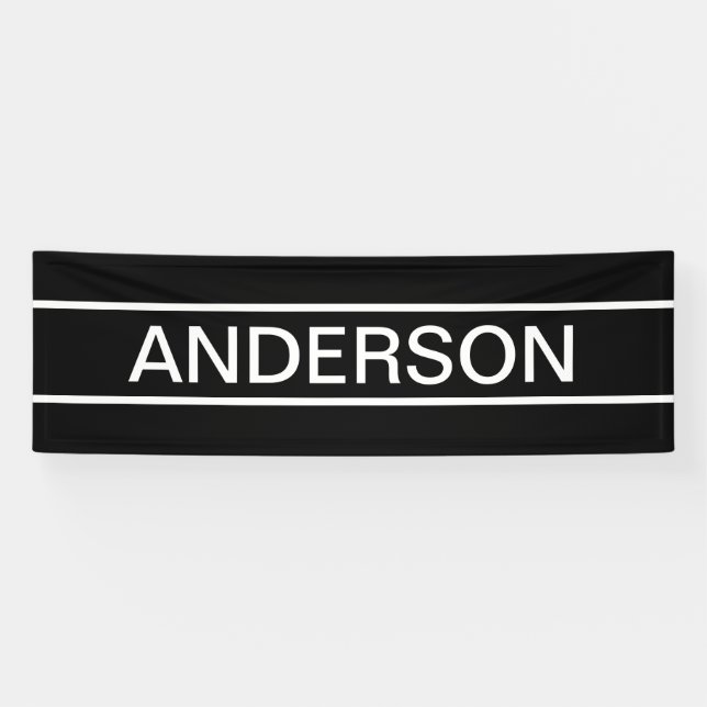 Anpassbarer Text | Bold Modern Black & White Banner (Horizontal)