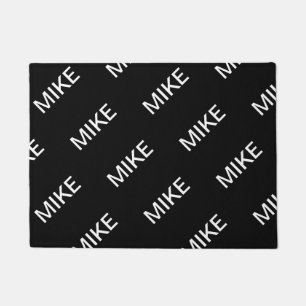 Anpassbarer Text   Bold Modern Black & White Fußmatte