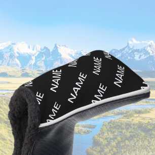 Anpassbarer Text   Bold Modern Black & White Golf Headcover
