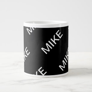 Anpassbarer Text   Bold Modern Black & White Jumbo-Tasse