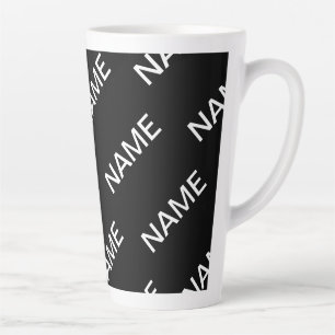 Anpassbarer Text   Bold Modern Black & White Milchtasse
