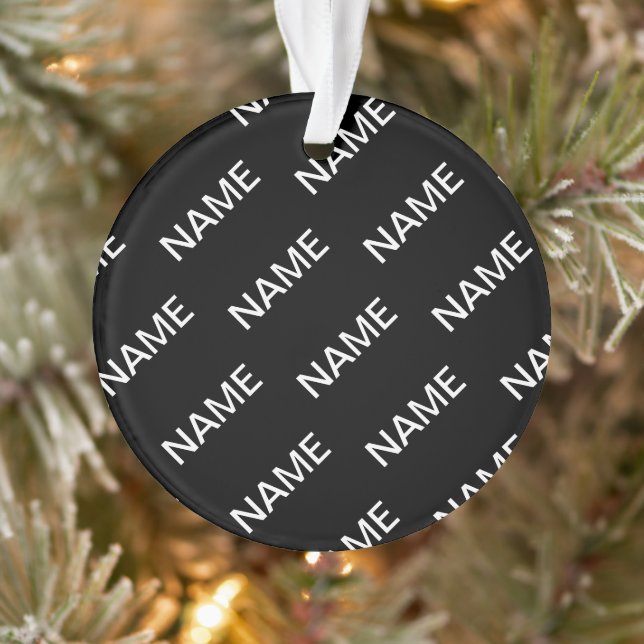 Anpassbarer Text | Bold Modern Black & White Ornament (Baum)