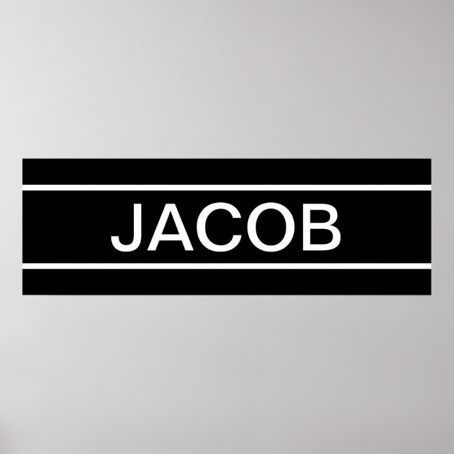 Anpassbarer Text | Bold Modern Black & White Poster (Vorne)