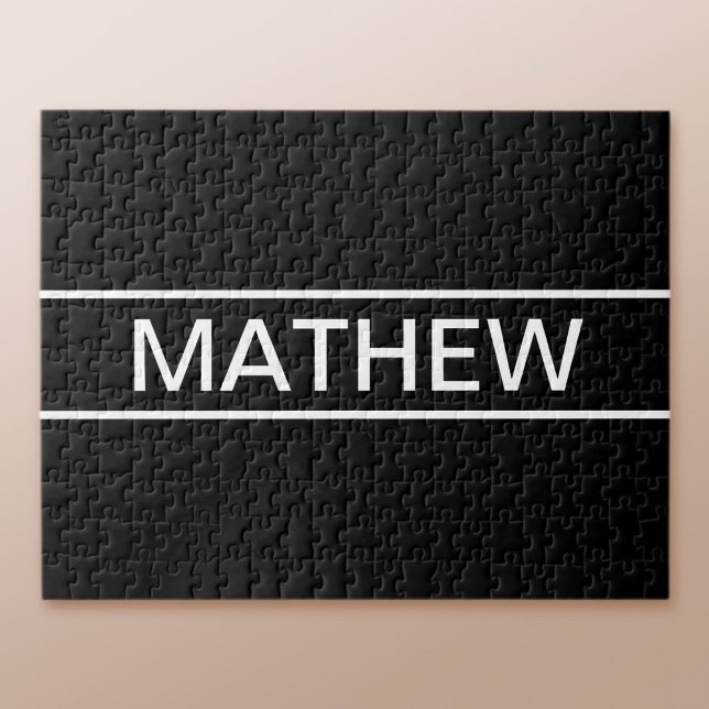 Anpassbarer Text | Bold Modern Black & White Puzzle (Von Creator hochgeladen)