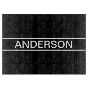 Anpassbarer Text   Bold Modern Black & White Schneidebrett