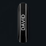 Anpassbarer Text | Bold Modern Black & White Skateboard<br><div class="desc">Kühner zeitgenössischer Look.</div>