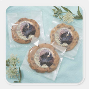Anpassbarer Text Buffalo Chip Cookie Aufkleber