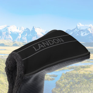 Anpassbarer Text Fett, modern, schwarz und dunke Golf Headcover