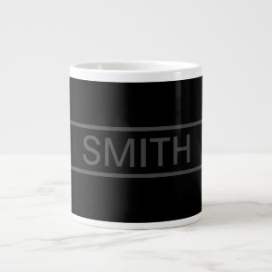 Anpassbarer Text Fett Moderne Schwarz & Dunkelgr Jumbo-Tasse