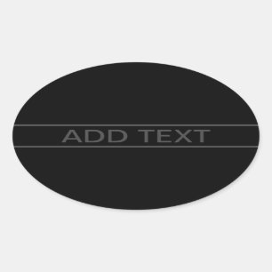Anpassbarer Text Fett Moderne Schwarz & Dunkelgr Ovaler Aufkleber