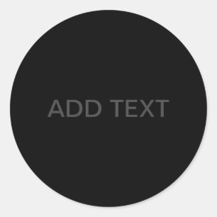 Anpassbarer Text Fett Moderne Schwarz & Dunkelgr Runder Aufkleber