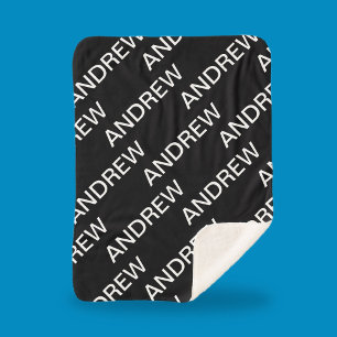 Anpassbarer Text   Fett Moderne Schwarz & Weiß Sherpadecke