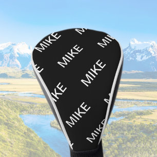 Anpassbarer Text Fette moderne Schwarz-Weiß-Opti Golf Headcover