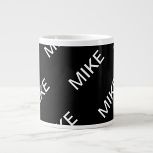 Anpassbarer Text Fette moderne Schwarz-Weiß-Opti Jumbo-Tasse