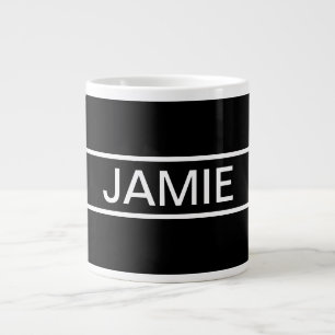 Anpassbarer Text Fette moderne Schwarz-Weiß-Opti Jumbo-Tasse