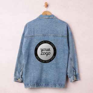 Anpassbarer Text & Ihr Logo Grauer Gradient Jeansjacke