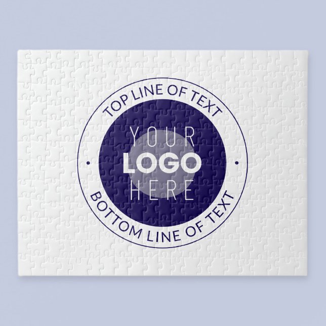 Anpassbarer Text und Ihr Logo | Dunkelblau Lila Puzzle (Von Creator hochgeladen)