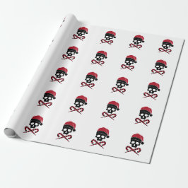 Anpassbarer Totenkopf-Weihnachtsmann Geschenkpapier