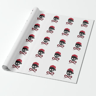 Anpassbarer Totenkopf-Weihnachtsmann Geschenkpapier