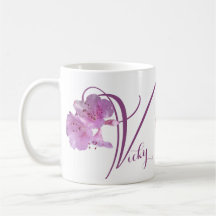 Anpassbarer Vicky-Name hübsche rosa florale Retro-