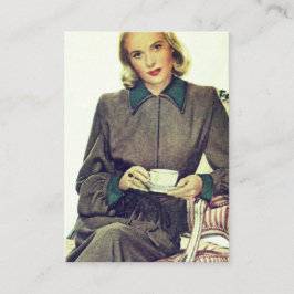 Anpassbarer Vintager Fashion-Kaffee aus der Mitte Visitenkarte