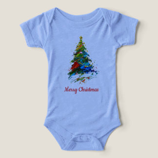 Anpassbarer Weihnachtsbaum-Ölgemälde-Einteiler