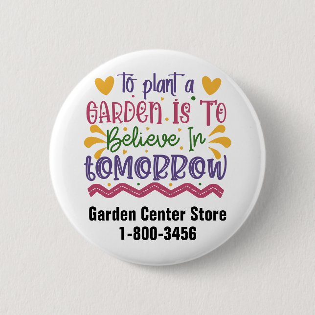 Anpassbarer Werbebutton für Gartengeschäfte Button (Vorderseite)
