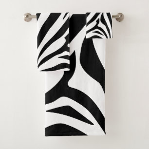 Anpassbarer Zebradruck Badhandtuch Set