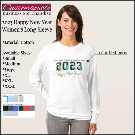Anpassbares 2023-Frohes New Year Long Sleeve Shirt