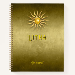 Anpassbares 21,59 x 27,94 cm Litha Sommer Goldenes Notizbuch