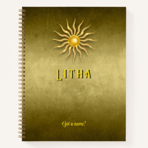 Anpassbares 21,59 x 27,94 cm Litha Sommer Goldenes Notizbuch
