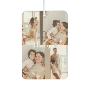 Anpassbares 4-Foto-Collage I Love You Erinnerungss Autolufterfrischer