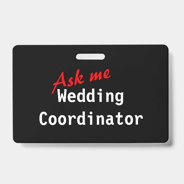 Anpassbares Abzeichen für Hochzeitskoordinatoren Ausweis (Vorderseite)