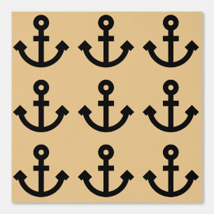 Anpassbares Ankermuster über Gold-Hintergrund Tapete