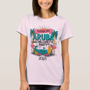 Anpassbares Aruba-Junggesellinnenabschied-T-Shirt T-Shirt